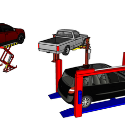 1.png VEHICLE REPAIR GARAGE CAR MOTORCYCLE LIFT OIL MAINTENANCE MECHANIC 3D