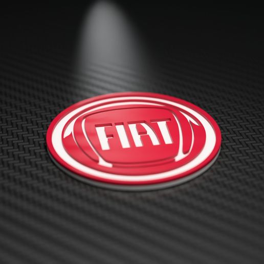 Fiat Car Logo Coaster – Multicolor 3D Print | Posavasos Fiat