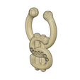 Fem-jewel-septum-2020-low-91.png STL file fake DOLLAR nose hook FAKE NIPPLE PIERCING Female Male Septum Barbaella Non-Piercing Body Jewellery Weight femJ-202 3d print cnc・3D printing idea to download