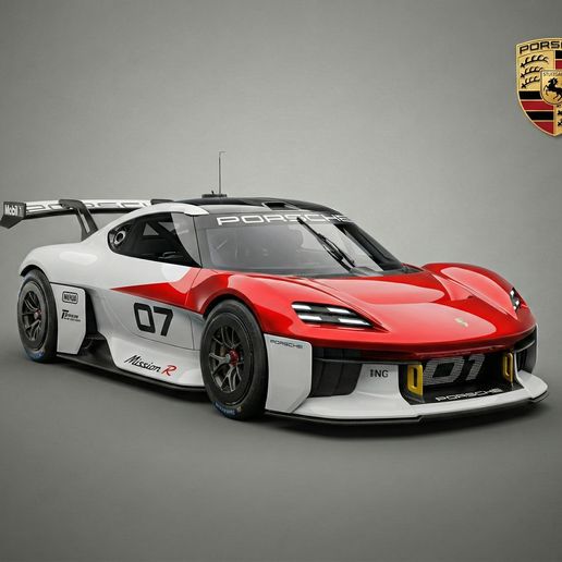 Porsche Mission R Concept - Future Electric Racer - High-Detail 3D Printable
