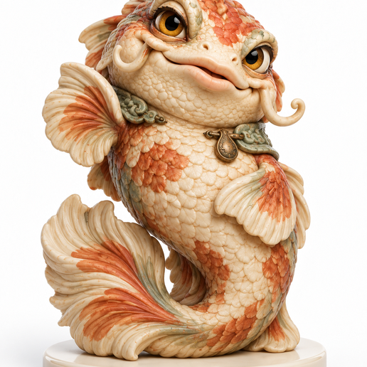 Magischer Koi-Fisch – Süßer Chibi Fantasy Fisch – Cute Koi Fish – Kawaii 3D Druck Figur