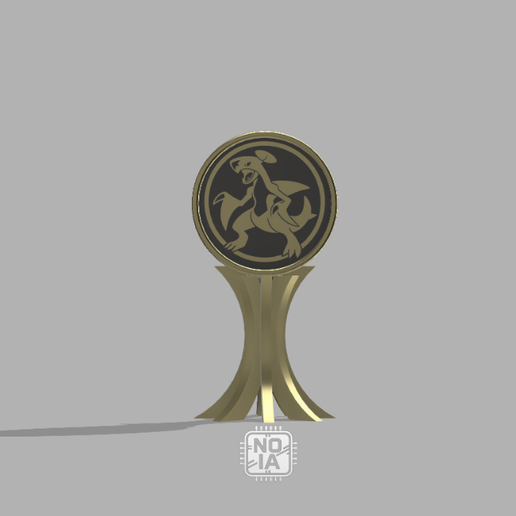 🪙 Pokémon Garchomp Set - Coin + Trophy・ STL File for 3D printing・Cults