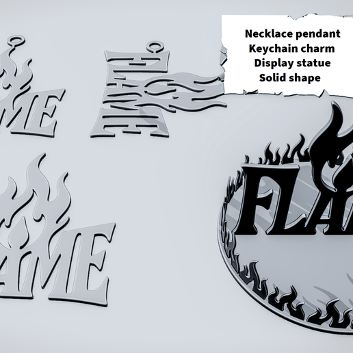 🔥 FLAME Fire Sign・ STL File for 3D printing・Cults