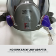 NO-KINK EASYFLOW ADAPTER FOR 6502, 6502QL, 7502, 6800, 6200, Ultimate FX Full EasyFlow Adapters (NO KINK, with LOCK) for 3M Respirators