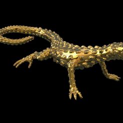 lizard-3d-model-obj-mtl-fbx-stl-ztl-zbp.jpg STL-Datei Eidechse・3D-druckbares Modell zum herunterladen