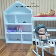 1} | insPIREP A F POTTERY BARN miniclide Miniature Modern House Bookcase, Pottery Barn-inspired Dollhouse Furniture  for 1:12 Dollhouse, Dollhouse Miniature Bookcase