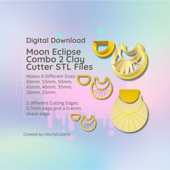 Cover-7.png 3D file Clay Cutter STL File - Moon Eclipse Combo 2 - Celestial Earring Digital File Download- 8 sizes and 2 Cutter Versions, cookie cutter・3D printable model to download