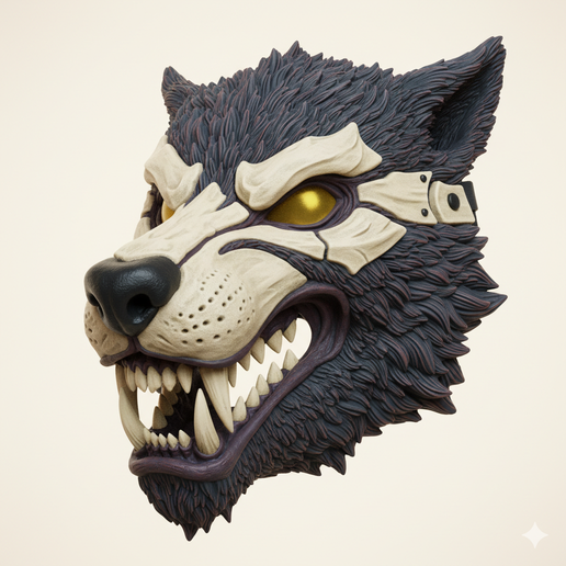 Werewolf snout mask - Halloween, spooky, scary, horror, creepy, haunted, October 31, trick or treat, pumpkin, jack o’ lantern, jackolantern, ghost, skeleton, skull, zombie, witch, vampire, monster, mummy, Frankenstein 3D Model 3D model