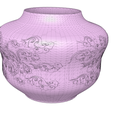 pot-vase-1001-low-91.png vase cup pot jug vessel "spring chinese clouds" v1001 for 3d-print or cnc