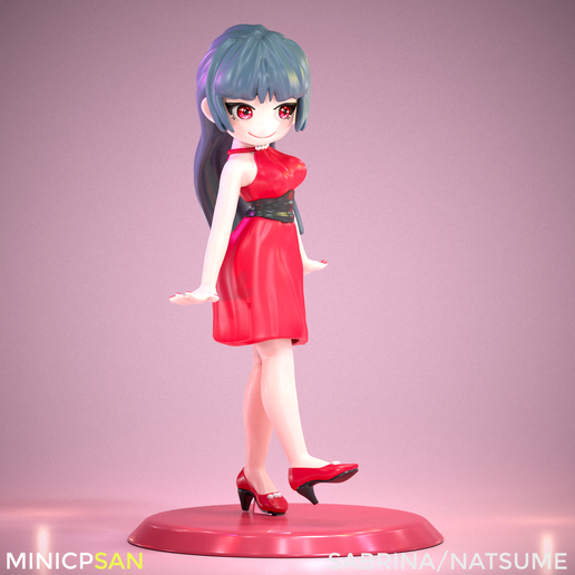 08.png Sabrina / Natsume - Elegant Red Dress - Pokémon Anime Figure - 3D Printing
