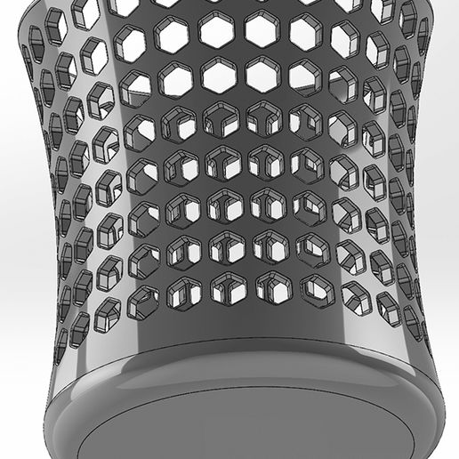 70fc445b-ab7c-46d1-9693-10190a500b3c.jpg Round recessed pencil cup like a vase with hexagonal slots