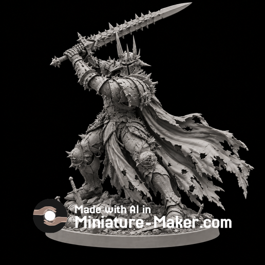 Death Knight 3D Printable DnD Miniature | Miniature-Maker