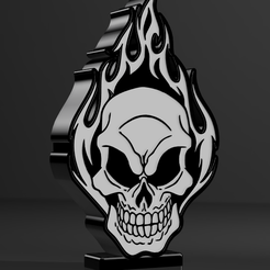 1.png STL file Flame skull lamp・3D printable model to download