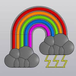 1.jpg 3D-Datei Kleines Pflanzgefäß / Halterung für kleine Dinge Regenbogen und Gewitterwolken・3D-druckbares Modell zum Herunterladen