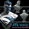 Pets eur bees iy: 1 file ready to print STL‘ Tsuen pa Clas, Blue FANART ic Superman Bust - Superman Bust - Superman Figure - Collectible Fan Art