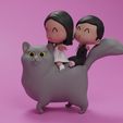 0001.jpg Cat and Couple Wedding Cake Topper