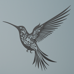 Humming-Bird-2.png Fichier STL Art mural du colibri・Modèle imprimable en 3D à télécharger