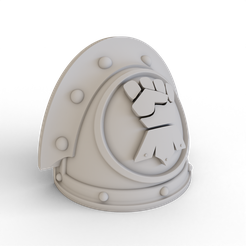 Mk3-Shoulder-Pad-Imperial-Fists-1.png Archivo STL Hombrera para armadura de potencia MKIII (puños imperiales)・Plan para descargar y imprimir en 3D