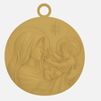 1.png Pingente Mãe Maria e Menino Jesus, Medalhão Religioso, Sagrada Família, Presente Espiritual