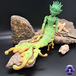 Jesper1.png 3D file Merman Jesper - Articulated・3D printing template to download