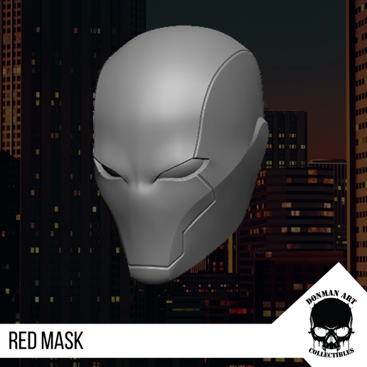 7.png Tête de masque rouge pour figurines de 6 pouces