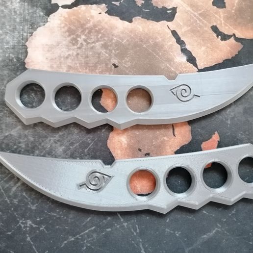 STL file chakra blade Asuma Naruto Kunai Right and Left chakra blade