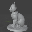 6.png Serene Sitting Cat Figurine (3D Print STL)