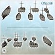 2.jpg Set of medieval wooden boats with rowing boats and rafts (4) - Pirate Jungle Island Beach Piracy Caribbean Medieval Skull Renaissance