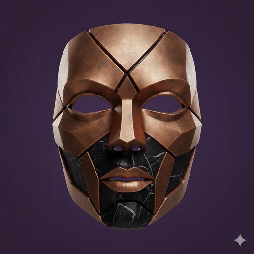 demon mask STL, oni mask STL, android mask STL, mask display STL, face mask STL, antihero mask STL, mask STL, mask design STL, armored mask STL, Halloween mask STL, mutant mask STL, stylized mask STL, faceless mask STL, cyberpunk mask STL, creepy mask STL