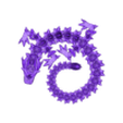 RoseDragonCurled2.stl Файл STL Розовый дракон, День святого Валентина, артикулирующее животное Flexi Wiggle, печать на месте, фантазия・Дизайн для загрузки и 3D-печати