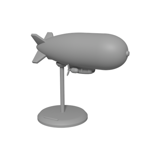 Blimp Airship Model on Display Stand