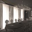 Wireframe-Low-Classic-Dinning-Room-01-6.jpg Classic Dinning Room 01 White and Gold