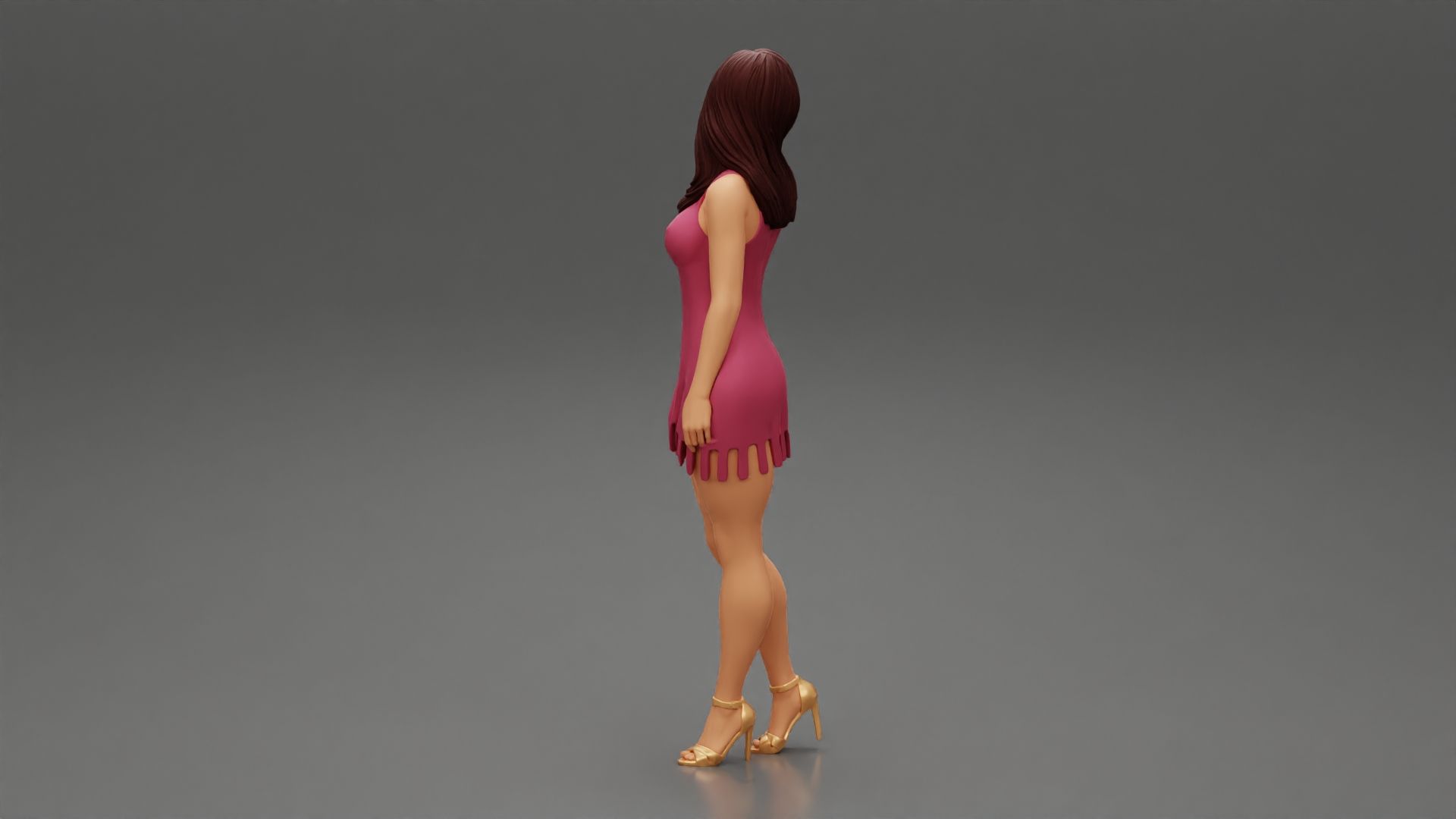 Girl-0005.jpg Fichier 3D Belle femme honteuse posant dans une robe courte Modèle d'impression 3D・Idée pour impression 3D à télécharger, 3DGeshaft