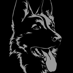 german shepherd.PNG Fichier STL gratuit Berger allemand pour les machines à router laser, plasma, cnc・Objet à télécharger et à imprimer en 3D