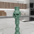 HighQuality3.png 3D Skull Candle Holder with 3D Stl File & Skull Decor, Modern Candle Holder, Candlestick Holder, 3D Printing, Skull Art, 3D Printed Gifts