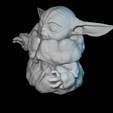 yoda1.png Baby Yoda with a double openable ball