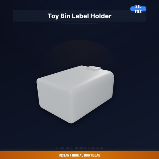 Clip-On Bin Label Holder, Fits Storage Bins, Changeable - 3D Printable STL File