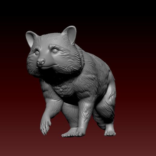 Adorable Realistic Raccoon - High-Detail 3D Printable Animal Figure