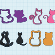 kitty-shape-all.png Cookie cutter, Polymer Clay Cutter Cat, Kitty, Kitten shape, Set 4PCS