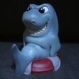 Cute-Shark-Painted.jpg Archivo STL Cute Shark (Easy print no support)・Objeto de impresión 3D para descargar