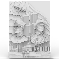 Heroes-9-11.png 3D Model STL File for CNC Router/Laser & 3D Printer Heroes 9-11