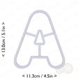 letter_a~4.75in-cm-inch-top.png Letter A Cookie Cutter 4.75in / 12.1cm