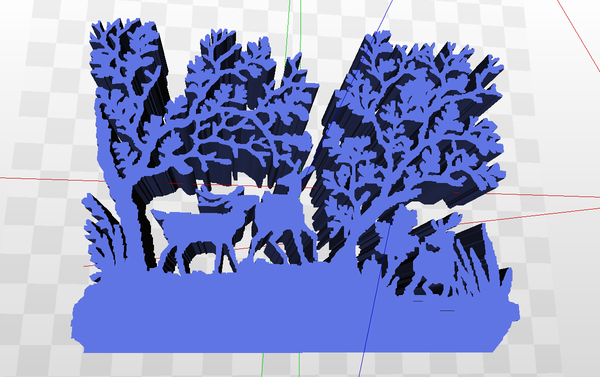 Download STL file Deer with Trees Wildlife Scene • Design to 3D print ...