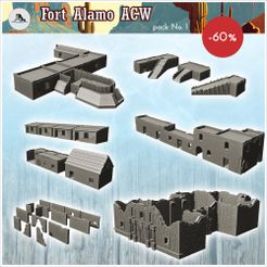 Modern-fortified-base-pack-No.-1.jpg Файл 3D Форт Аламо ACW пакет № 1 - США Америка ACW Американская гражданская война История Историческая・Дизайн 3D принтера для загрузки