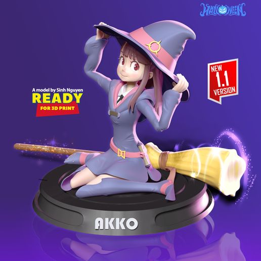 🧙‍♀️ Akko - Little Witch・ 3D File for 3D printing・Cults