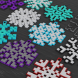 RENDER.png Snowflakes - Christmas Ornament Pixelated Set