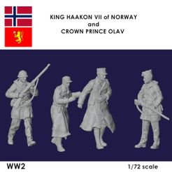 KING HAAKON VII of NORWAY and CROWN PRINCE OLAV 1/72 scale King Haakon VII of Norway and Crown Prince Olaf