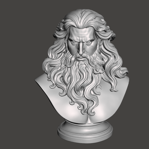 Poseidon Bust 3D Model Greek God Statue Neptune