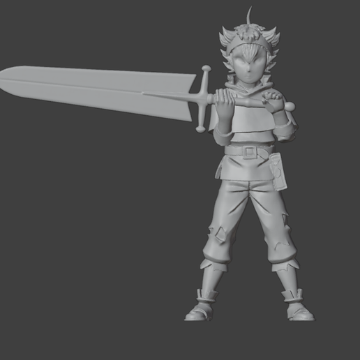 ☘️ Asta (Black Clover) - Figurine STL Réaliste / Realistic 3D Model ...