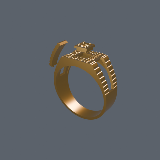Geometric Pave Multi-Part Ring